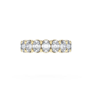 Oval Cut Diamond Eternity Band in 14kt White Gold