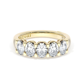 Oval Cut Diamond Eternity Band in 18kt Yellow Gold