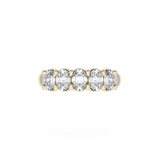 Oval Cut Diamond Eternity Band in 18kt Yellow Gold