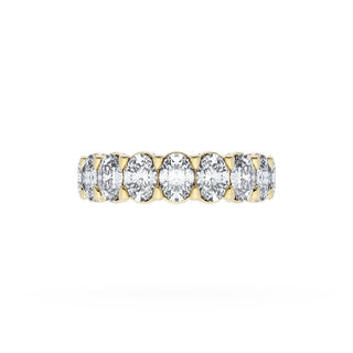 Oval Cut Diamond Eternity Band in 18kt Yellow Gold