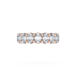 Oval Cut Diamond Eternity Band in 18kt Rose Gold