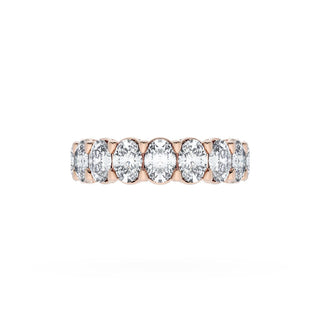 Oval Cut Diamond Eternity Band in 14kt White Gold