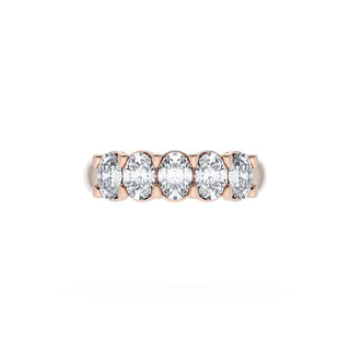 Oval Cut Diamond Eternity Band in 18kt Rose Gold