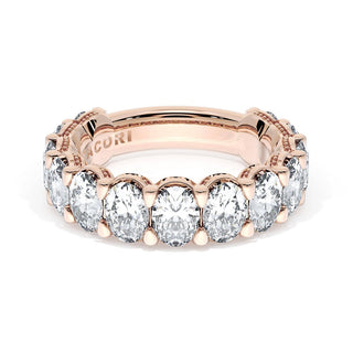 Oval Cut Diamond Eternity Band in 18kt Rose Gold