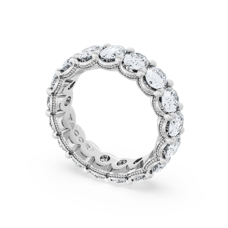 Oval Cut Diamond Eternity Band in Platinum