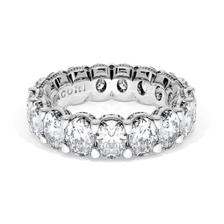 Oval Cut Diamond Eternity Band in 14kt White Gold