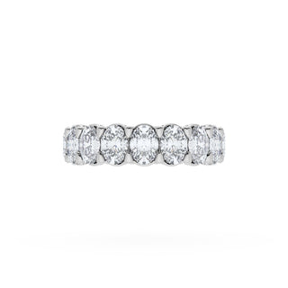 Oval Cut Diamond Eternity Band in Platinum