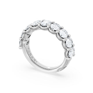 Oval Cut Diamond Eternity Band in Platinum