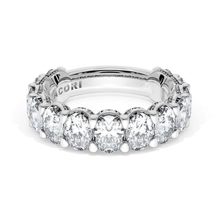 Oval Cut Diamond Eternity Band in Platinum