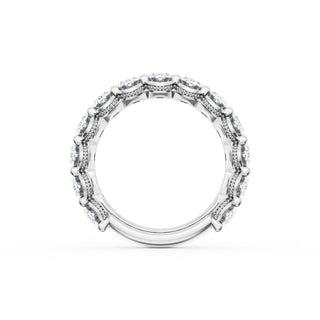 Oval Cut Diamond Eternity Band in Platinum