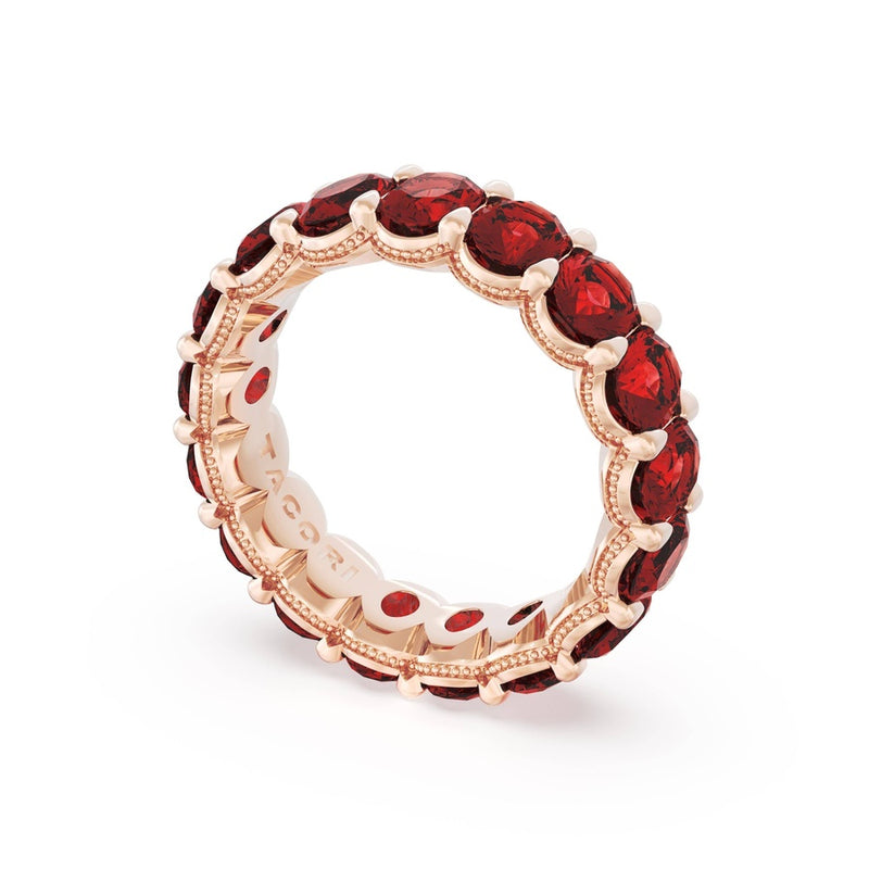 Oval Cut Ruby Eternity Band in 14kt Rose Gold