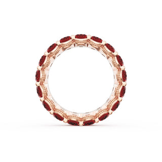 Oval Cut Ruby Eternity Band in 18kt Rose Gold