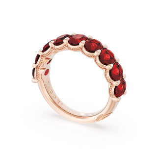 Oval Cut Ruby Eternity Band in 18kt Rose Gold