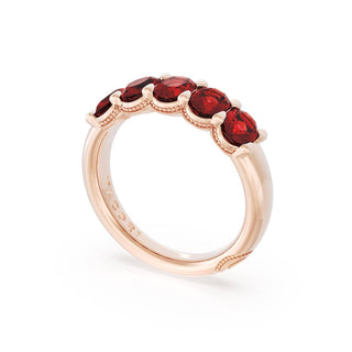 Oval Cut Ruby Eternity Band in 18kt Rose Gold