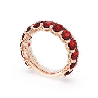 Oval Cut Ruby Eternity Band in 18kt Rose Gold