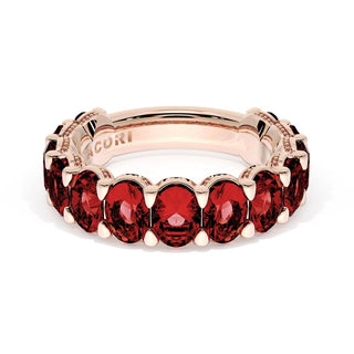 Oval Cut Ruby Eternity Band in 14kt Rose Gold