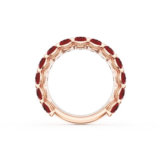 Oval Cut Ruby Eternity Band in 18kt Rose Gold