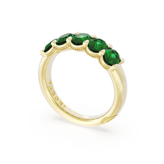Oval Cut Emerald Eternity Band in 18kt Yellow Gold