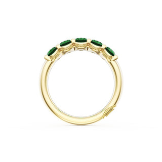Oval Cut Emerald Eternity Band in 18kt Yellow Gold