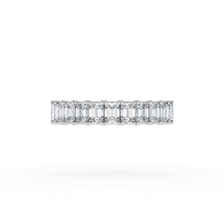 Emerald Cut Diamond Eternity Band in 18kt White Gold