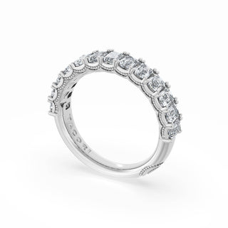Emerald Cut Diamond Eternity Band in 18kt White Gold