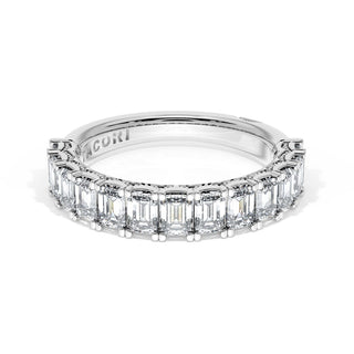 Emerald Cut Diamond Eternity Band in 18kt White Gold
