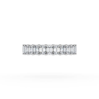 Emerald Cut Diamond Eternity Band in 18kt White Gold