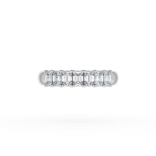 Emerald Cut Diamond Eternity Band in 18kt White Gold
