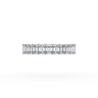 Emerald Cut Diamond Eternity Band in 18kt White Gold