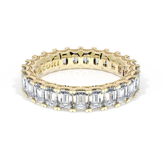 Emerald Cut Diamond Eternity Band in 18kt Yellow Gold