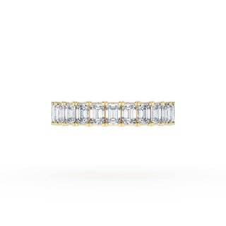 Emerald Cut Diamond Eternity Band in 18kt Yellow Gold