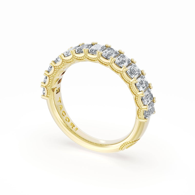 Emerald Cut Diamond Eternity Band in 18kt Yellow Gold