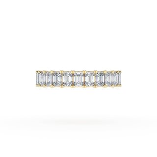 Emerald Cut Diamond Eternity Band in 18kt Yellow Gold