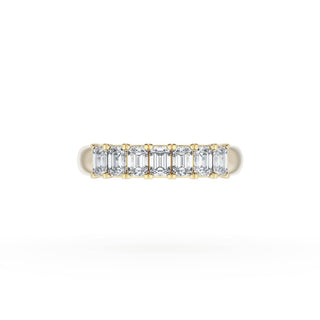 Emerald Cut Diamond Eternity Band in 18kt Yellow Gold