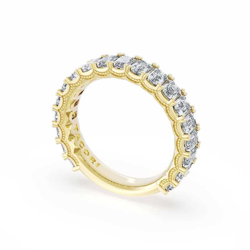 Emerald Cut Diamond Eternity Band in 18kt Yellow Gold