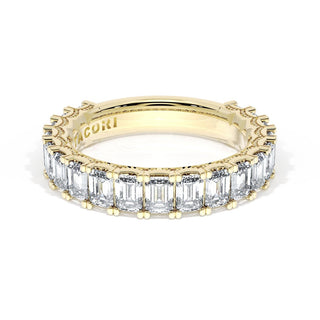 Emerald Cut Diamond Eternity Band in 18kt Yellow Gold