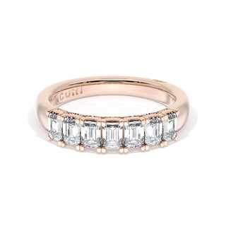Emerald Cut Diamond Eternity Band in 18kt Rose Gold