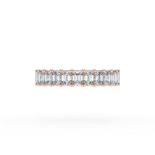 Emerald Cut Diamond Eternity Band in 18kt Rose Gold
