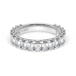 Emerald Cut Diamond Eternity Band in Platinum