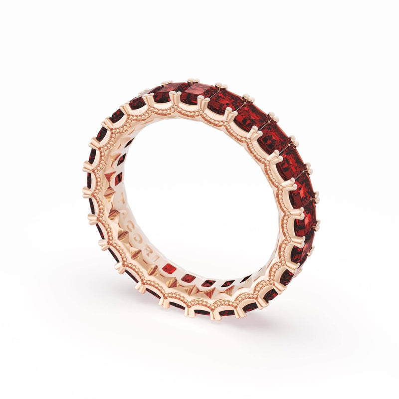 Emerald Cut Ruby Eternity Band in 14kt Rose Gold