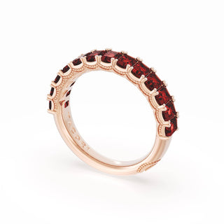 Emerald Cut Ruby Eternity Band in 18kt Rose Gold