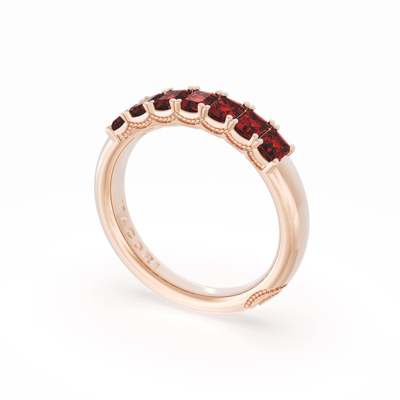 Emerald Cut Ruby Eternity Band in 18kt Rose Gold