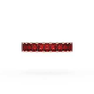 Emerald Cut Ruby Eternity Band in 18kt Rose Gold