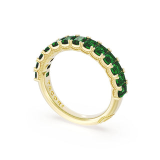 Emerald Cut Emerald Eternity Band in 18kt Yellow Gold