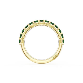 Emerald Cut Emerald Eternity Band in 18kt Yellow Gold
