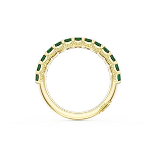 Emerald Cut Emerald Eternity Band in 14kt Yellow Gold