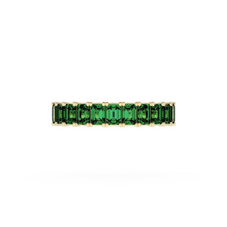 Emerald Cut Emerald Eternity Band in 18kt Yellow Gold