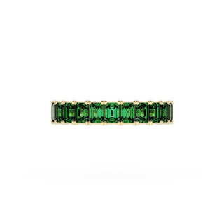 Emerald Cut Emerald Eternity Band in 14kt Yellow Gold
