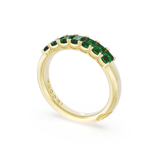 Emerald Cut Emerald Eternity Band in 18kt Yellow Gold