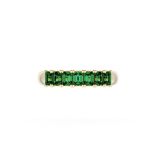 Emerald Cut Emerald Eternity Band in 18kt Yellow Gold